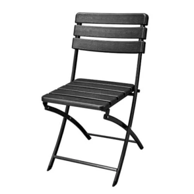 Imagen de Perel Silla Plegable, Resistente a la Intemperie, imitación de Madera, máx. 300 kg, Negro
