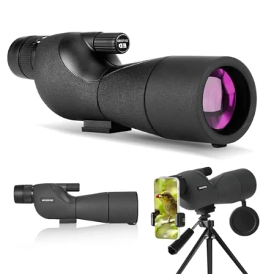 Imagen de Telescopio, Ultra HD 25 75X60 Doble Enfoque ED, Impermeable FMC Lente BAK4 Prisma con Trípode Maletín de Transporte para Tiro al Blanco Caza Observación Aves Paisajes Silvestres