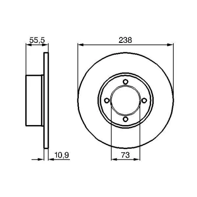 Imagen de BOSCH 0 986 478 079 Disco de freno 238 11 4 92 macizo aceitado OPEL: Kadett C Berlina