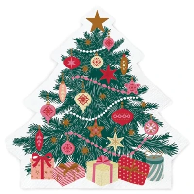 Imagen de 40 Servilletas Papel Navidad. Navidad con motivo Navideños. Perfectas para Celebraciones y Eventos. Ideales la Mesa festiva. Servilletas. (Arbol de Navidad, 33x33)