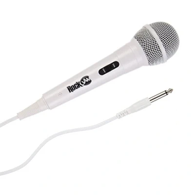 Imagen de Micrófono RockJam de Karaoke dinámico unidireccional con cable tres metros Blanco