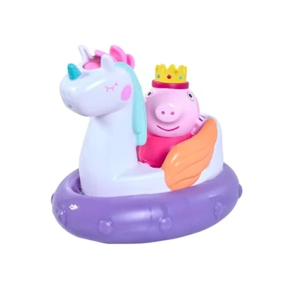 Imagen de Toomies Peppa Pig Princess Flotador de baño Water Squirter y Unicornio con Melena Rueda Agua, Juguetes Licencia Oficial Pig, para bebés