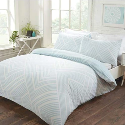 Imagen de Sleepdown Juego de Funda edredón Reversible fácil Cuidado con diseño Huevo Pato a Rayas, Fundas Almohada, tamaño King (220 x 230 cm)