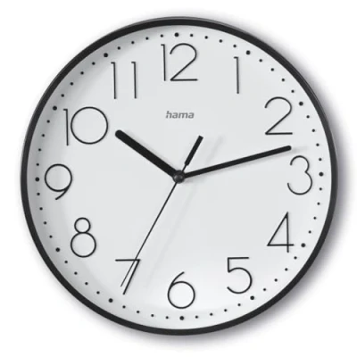 Imagen de Hama Reloj de Pared Salina, diámetro 22 cm, sin tictac, Color Negro