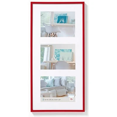 Imagen de walther design KV320R New Lifestyle marco de fotos plástico, 3 15x20 cm, rojo
