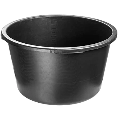Imagen de KADAX cubo para mortero, de construcción, mortero estable jardín, obra, redondo plástico, hormigón con asas, cemento, (65 L)