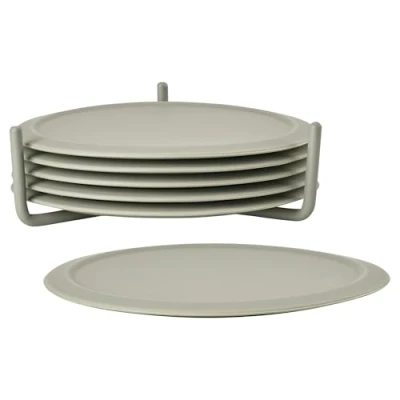 Imagen de Zone Denmark Coasters with Holder Mud 6 pieces