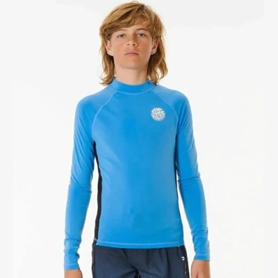 Imagen de RIP CURL Junior Icons UV Brushed Long Sleeve Rash Vest 11YBRV Blue Gum Size 14Y