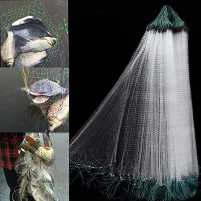 Imagen de LetCart Red de Pesca, Pesca Portátil, Plegable, Doblada, 1m x 20m con Flotador Trampa para Peces Monofilamento Malla Pequeña (Malla 3 Dedos)
