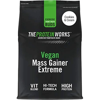 Imagen de Mass Gainer Vegano Extreme Galletas Con Nata 100% a Base de Plantas Alto en Calorías Para el Aumento Masa THE PROTEIN WORKS 2kg