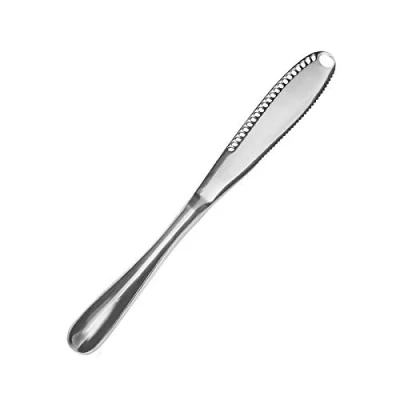 Imagen de cuchillo para mantequilla, 1 paquete de untar mantequilla acero inoxidable, 3 en multifunción, rizador y esparcidor con borde serrado