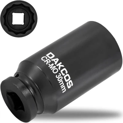 Imagen de DAKCOS enchufe de 30 mm 1/2 pulgada, llave impacto 12 ponit, alimentación eje transmisión, profundo CR MO
