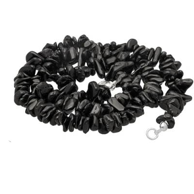 Imagen de Lebensquelle Plus Collar de chip turmalina negra con cierre 45 cm, Halbedelstein,
