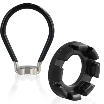 Imagen de Naapesi Llaves para Radios de Bicicleta, 6 Tamaños 10 15 Calibre, Llave Rueda Herramienta Ajustador Reparar Bicicleta (Negro)