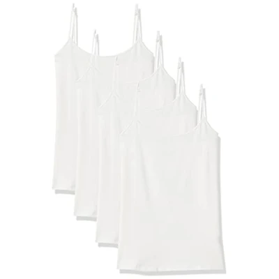 Imagen de Amazon Essentials Camisola de Ajuste Entallado Mujer, Pack 4, Blanco, S