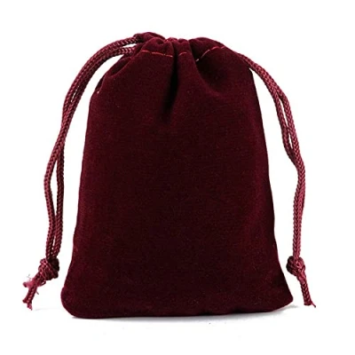 Imagen de Generic 30 x 40 cm, 6 unidades, bolsas de terciopelo grandes, color negro con cordón, bolsa portátil, regalo, regalo joyería y vino tinto