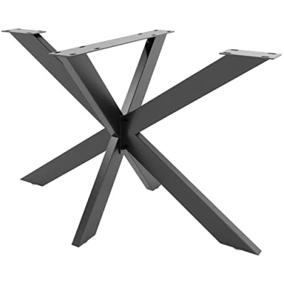 Imagen de CLP Patas De Mesa Biloxi para Comedor Metálicas I Base Cristal con Look Industrial &amp; Recubrimiento En Polvo, Color:Negro, Tamaño:M