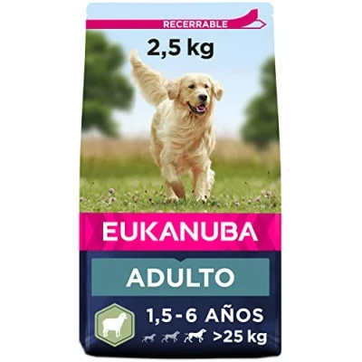 Imagen de Eukanuba Alimento seco para perros adultos de razas grandes, rico en cordero y arroz, 2,5 kg