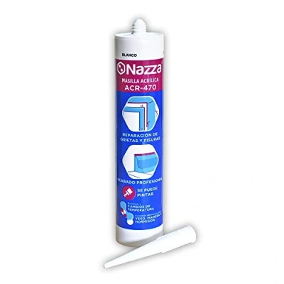Imagen de Masilla Acrilica Pintable Para el sellado y Relleno de Juntas Grietas Preparado Paredes Superficies 300 ml. en Color Blanco