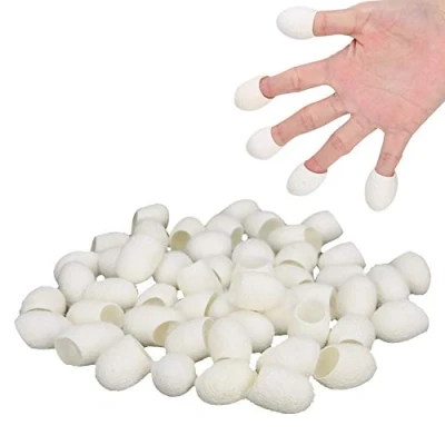 Imagen de Brrnoo Capullos de Seda Natural, 50 Piezas Gusanos Seda, Cuidado Facial Natural Espinillas Que Eliminan Las Bolas Se Pelan