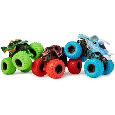 Imagen de Monster Jam, Pack de 3 Camiones con diseño Animales Cargados (Dragón, Octon8er y Ice Dragon) a Escala 1:64 (moldeo por inyección)