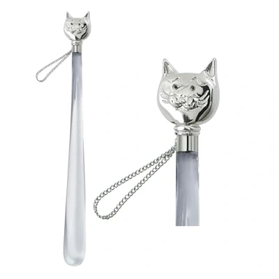 Imagen de DELFA Calzador 50 cm con mango cabeza de gato en color plata y acrilico transparente