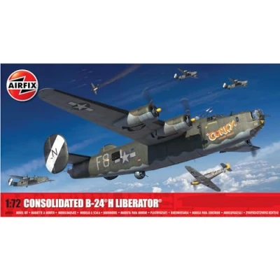 Imagen de Airfix Model Set, A09010 Consolidated B 24H Liberator Building Kit, Kits de avión Modelo plástico para Adultos y niños Mayores 8 años, el Juego Incluye bebederos calcomanías
