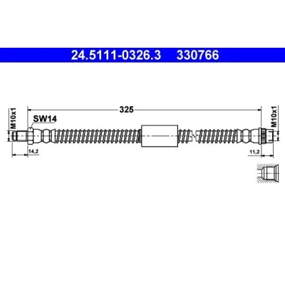 Imagen de ATE 24.5111 0326.3 Latiguillos de Freno 326 M10x1 RENAULT: MASTER 2 Kasten, Bus