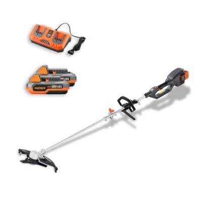 Imagen de FUXTEC Desbrozadora a batería 2x20V FX E2MSSET Ancho de Corte 25,5 35cm, Peso Ligero 10 kg, hasta 6000 RPM (con y Cargador).
