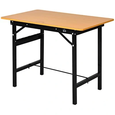 Imagen de HOMCOM Banco de Trabajo Plegable Mesa con Regla Transportador Carga 100 kg 100x60x75,5 cm Natural y Negro
