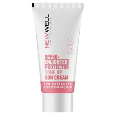 Imagen de NEWWELL SPF50+ Crema solar iluminadora (50 ml, protección contra la luz azul, igualador de tono, antienvejecimiento, piel radiante y lisa, resistente al agua, con absorción ligera)