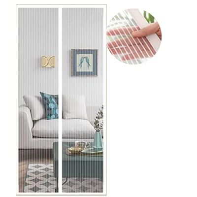 Imagen de Cortina Mosquitera Magnética para Puertas, Versión Actualizada 70x220 cm Puerta de Malla Magnética, Blanco Cortinas Puertas Exteriores, Fácil Instalar y Lejos Los Mosquitos