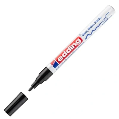 Imagen de edding 751 Rotulador permanente, acabado brillante, negro, medium