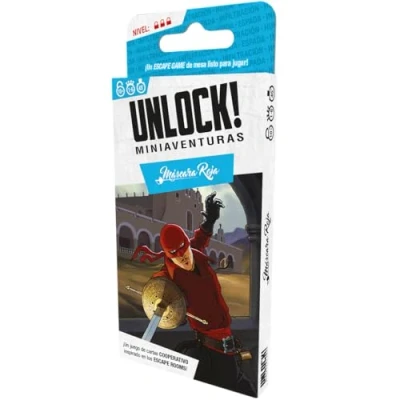 Imagen de Space Cowboys Unlock! Miniaventuras Máscara roja Juego De Cartas Escape Room a Partir 10 Años 1 6 Jugadores 30 45 Minutos por Partida Español