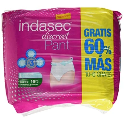 Imagen de Indasec Pañal Pant Super Gd 110 140 10+6 60 g
