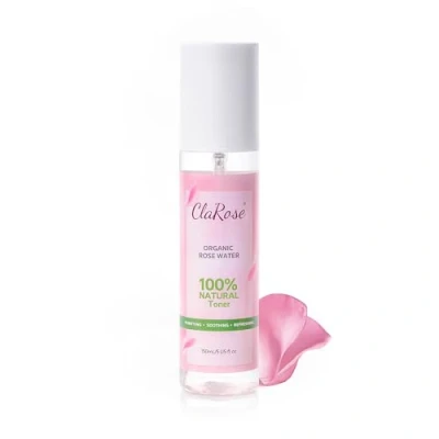 Imagen de ClaRose Agua de rosas vegana, ecológica y 100 % natural con propiedades tonificantes, hidratantes purificantes, 150 ml