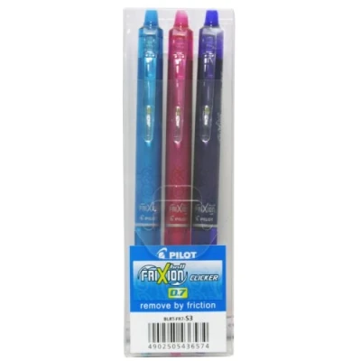 Imagen de PILOT Stylo roller FRIXION BALL CLICKER 07 FUN, etui de 3