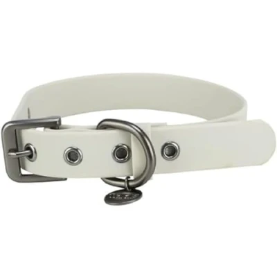 Imagen de TRIXIE Collar para Perros CityStyle S M: Cuello 30 37 cm/20 mm Gris Claro de PVC pequeños medianos Perros, Ajustable, Impermeable y Lavable, 1971416
