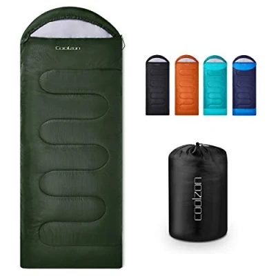 Imagen de Coolzon Saco de Dormir Adulto para 3 4 Estaciones, Impermeable Ultraligero Niños Portátil Acampar Senderismo, Viaje al Aire Libre, Verde