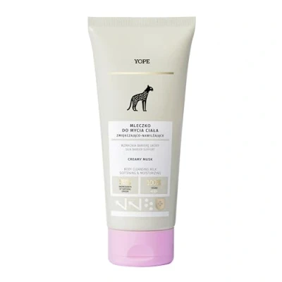 Imagen de YOPE Gel de Ducha cremoso Fórmula lipobiótica 2 en 1 Aceite macadamia Leche almendras dulces Limpieza suave 98% Ingredientes naturales vegana Almizcle 200ml