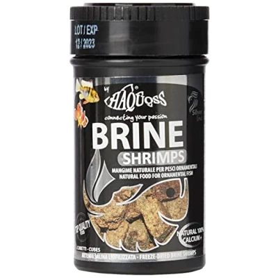 Imagen de Haquoss Brine Gamba Alimento Natural liofilizzato de Artemia Salina para Peces Tropicales Agua Dulce y Marina, 100 ml/ 8 gr