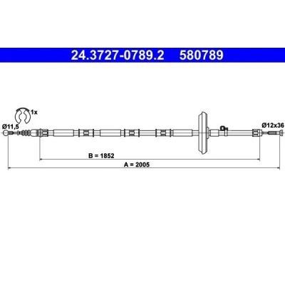 Imagen de ATE 24.3727 0789.2 Cable de Freno Mano 2005 con accesorios OPEL: Insignia A Hatchback, Berlina