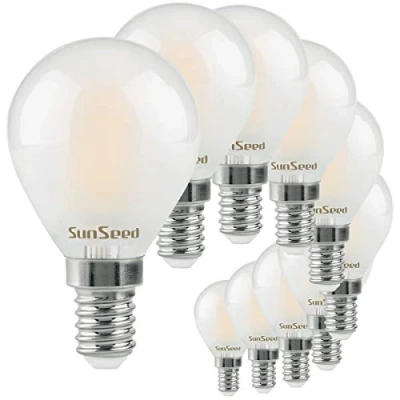 Imagen de SunSeed 10x Bombilla Esférica Filamento LED Esmerilada E14 4W = 40W Blanco Neutro 4000K