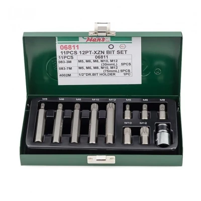 Imagen de HANS 06811 Kit de puntas tornillo Caja herramientas metal 11