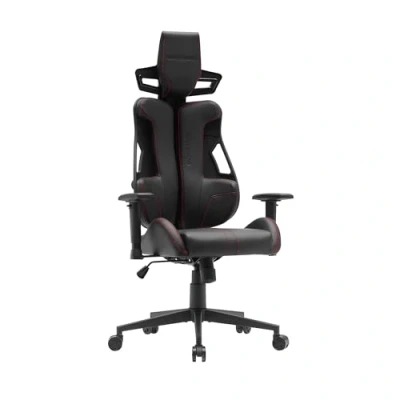 Imagen de MARSGAMING MGC Elite, Silla Gaming Ergonómica, Respaldo Flexible Adaptativo, Reposabrazos Ajustables 2D, Asiento Reclinable, Acabado Cuero PU, de Oficina con Ruedas XL, Pistón Gas Clase 4, Rojo