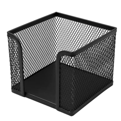 Imagen de Q Connect Soporte Taco De Papel Metálico Rejilla Negro 95X95X80 Mm