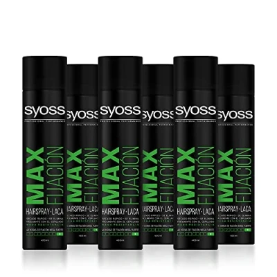 Imagen de Syoss Laca Máxima fijación Mini 75ml (Pack de 12) 48h Mega Fuerte, Ayuda a proteger el pelo la humedad y los rayos solares, Cabello como recién salido peluquería