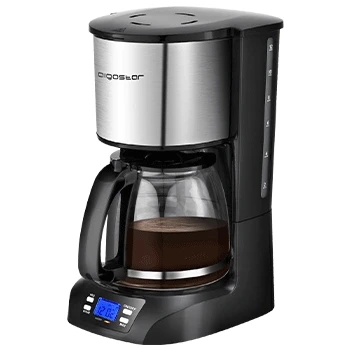 Imagen de Aigostar Benno Cafetera de goteo,1.5L(12 Tazas)con Temporizador Programable, Filtro Reutilizable, Pantalla LCD, 800W, americano con auto apagado, Función Mantener Caliente. Acero Inoxidable