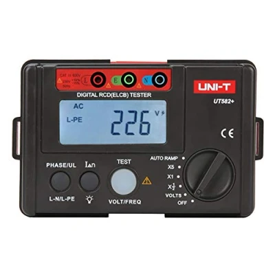 Imagen de UNI T UT582+ Digital RCD (ELCB) Tester AUTO RAMP Leakage Circuit Breaker Meter with Mis Operation Buzzer