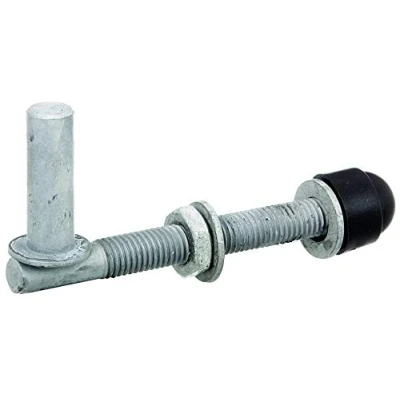 Imagen de Alberts 410643 Gozne, Un par, para atornillar, ajustable, Galvanizado en caliente, Ø del entre eje 13 mm, Longitud 120 Roscado M12